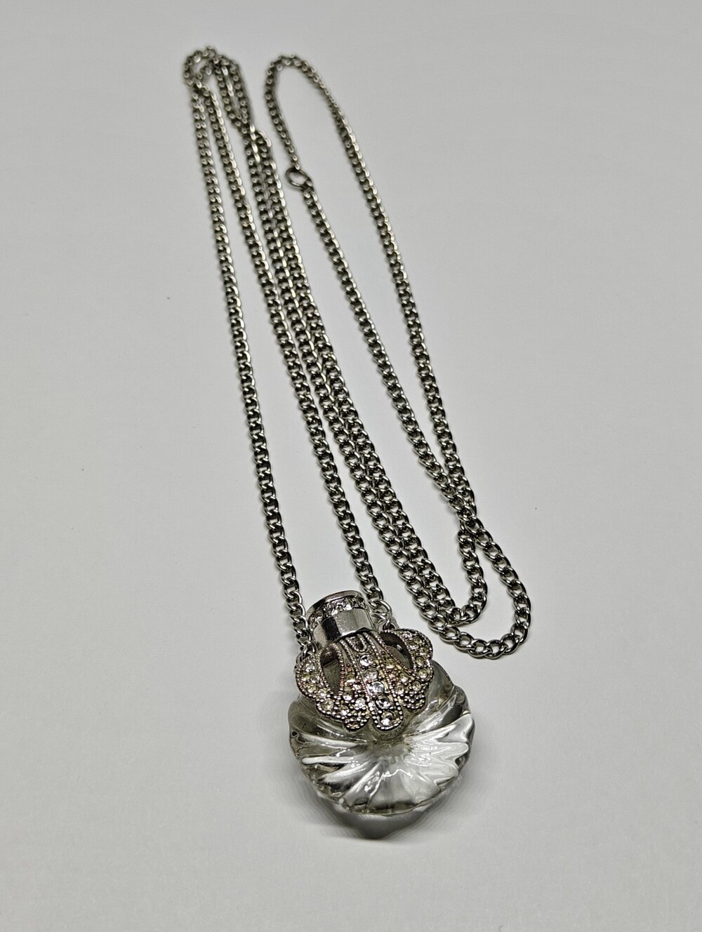 Vintage Victorian revival style PERFUME BOTTLE PENDANT On a Long Chain